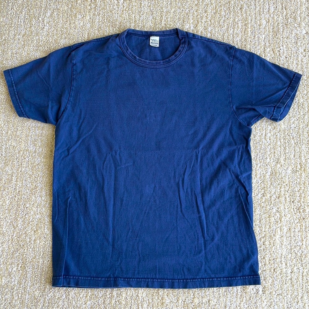 Vintage The Real Mccoy's Mens Large Navy Everything in Sporting Goods T-shirt